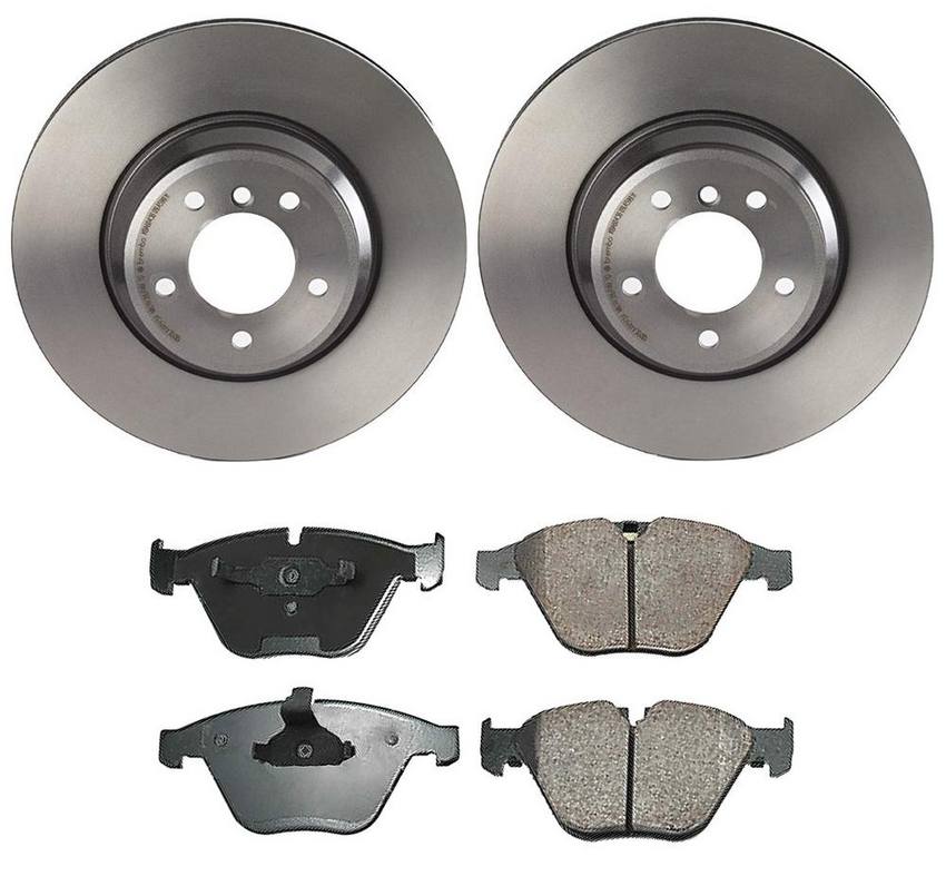 BMW Disc Brake Pad and Rotor Kit - Front (348mm) (Ceramic) (EURO) 34116855000 - Akebono Euro Ultra-Premium 4115207KIT